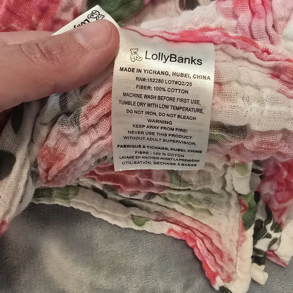 Gymboree Coral Crochet Baby Dress And Floral Cotton Blanket (1028) - Picture 6 of 7